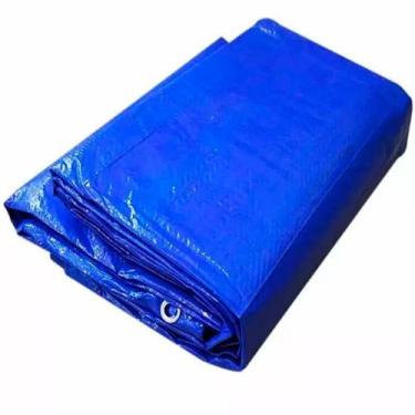 Imagem de Lona plástica azul reforçada 1,5x1,5 m com argolas 350 micra - Lonas A
