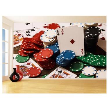 Imagem de Papel De Parede 3D Salão De Jogos Cartas Poker 3,5M Jcs70 - Você Decor
