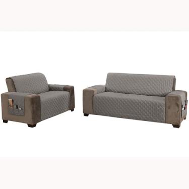 Imagem de Kit 2 Peças Capa Protetora para Sofá King 2 e 3 Lugares Linha Classic – Face Única Cinza