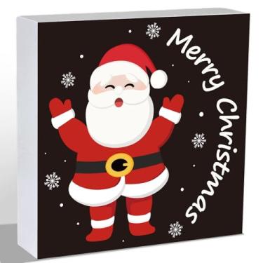 Imagem de Decorações de mesa de Natal, decoração de Natal, interior, casa, escritório, banheiro, Papai Noel, caixa de madeira, placa rústica para decoração de mesa, placa de estação, presentes de aquecimento de