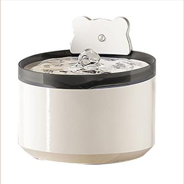 Imagem de 74oz 2 2L Fontaine d água automática por indução para animais de estimação cachorro e gato com bateria cabo energia tigela