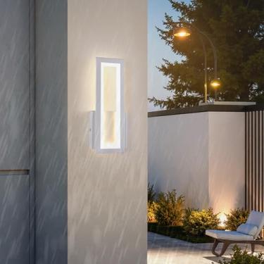 Imagem de Luzes de parede LED Externas IP65 Iluminação de parede de metal à prova d'água Design minimalista moderno Arandela acrílica Interior / Exterior para jardins Corredor Terraço Escada (Luz Natural Branca