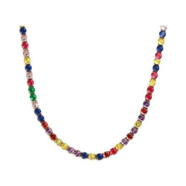 Imagem de Colar Choker De Tênis Dourado Para Mulheres, Joia De Corrente Com Zirc