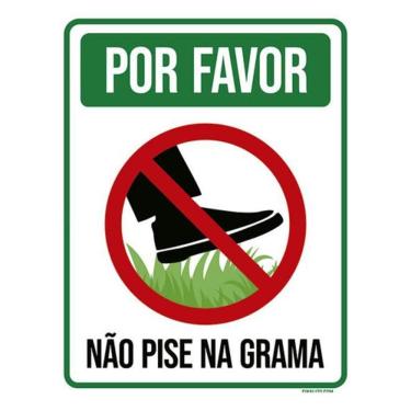 Imagem de Placa Por Favor Não Pise Na Grama Desenho 36X46