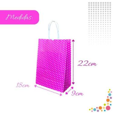 Imagem de Sacola Papel Kraft Para Presente Produtos Bolinhas 18X9X22Cm - Db