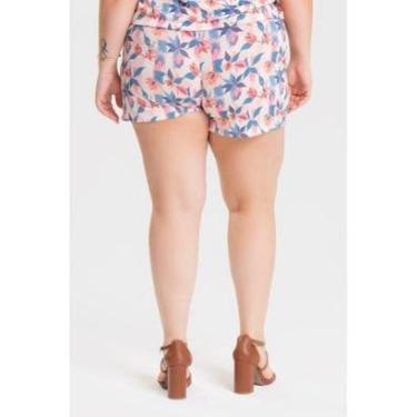 Imagem de Bermuda Feminina Plus size Estampada cós c/ Elástico c/ Bolso - Serena-Feminino
