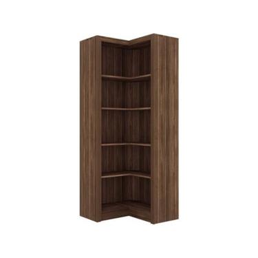 Imagem de Estante de Canto com 4 Prateleiras - Nogal - Tecno Mobili, Nogal