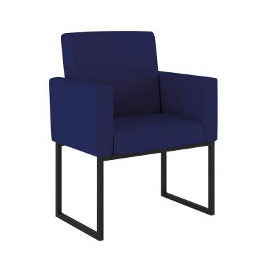 Imagem de Kit 2 Poltronas Decorativas Nina Para Sala E Escritório Suede Azul Balaqui Decor