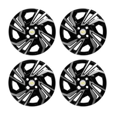 Imagem de Jogo calota aro 14 gm onix hatch sedan 23/24 preta brilhante - GFM, Pr