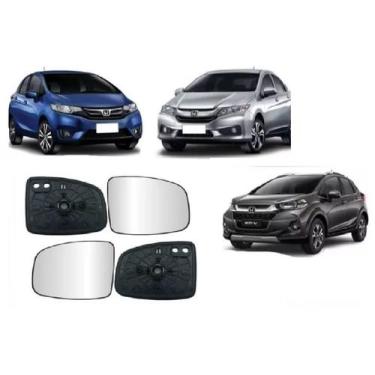 Imagem de Par Lente Espelho Retrovisor Honda City/fit 2015 A 2021 Wrv 2017 A Com