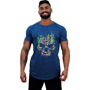 Imagem de Camiseta Longline MXD Conceito Caveira Abstrata Masculina-Masculino