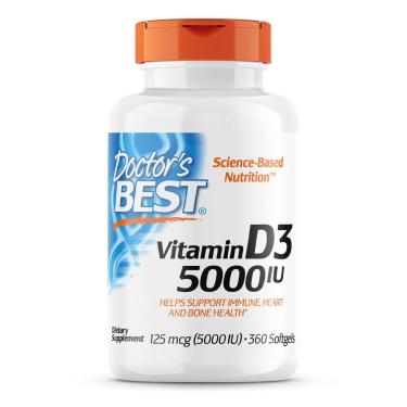 Imagem de Suplemento Doctor'S Best Vitamina D3 5.000 Ui 360 Comprimidos-Unissex