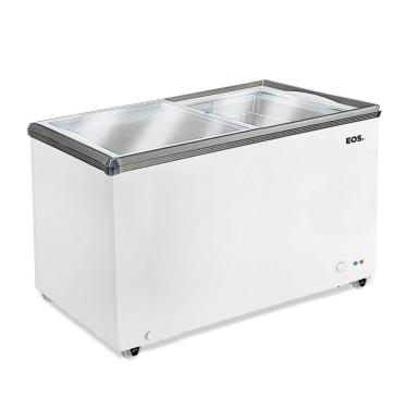 Imagem de Freezer Expositor Horizontal Eos Eco Gelo EEH300XX 247L Branco 220V Dupla Ação Tampa de Vidro