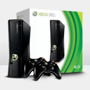 Imagem de Console Xbox 360 Slim, 4GB, 2 Controles , Preto + 1 Jogo