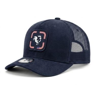 Imagem de Boné Country Trucker Galo Agro Farm Fazenda Aba Curva Azul Marinho com Tela Respirável e Estampa Exclusiva de Galo