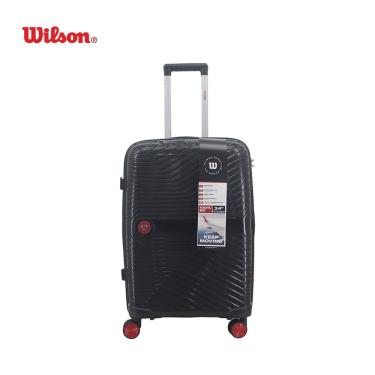 Imagem de Mala Média 43L Polipropileno Expansível com Cadeado Zíper P m Bordo Despacho Segredo Preto Wilson