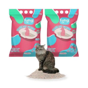 Imagem de Areia Higiênica Para Gatos Granulado Premium Perfumada Aroma Lavanda T