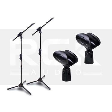 Imagem de Kit com 2 Suportes Pedestal para Microfone IBOX SMMax + 2 Cachimbos