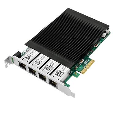 Imagem de Jeirdus NIC Gigabit – para Intel I350AM4 Chip Quad RJ45 PoE Adaptador de rede convergente servidor Ethernet I350-T4, PCI Express 2.1 x4, Power Over Ethernet, placa de interface