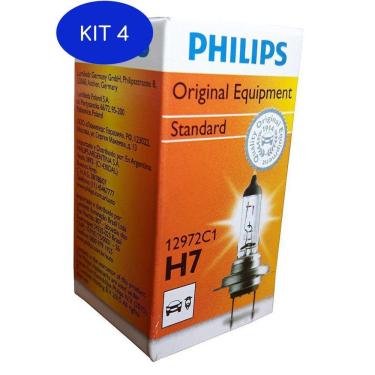 Imagem de Kit 4 Lampada Philips H7 Cobalt 1.4 Flex 11 A 13 Farol Baixo