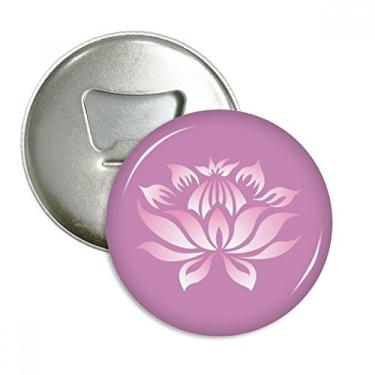 Imagem de Planta flor de lótus padrão rosa abridor de garrafas ímã de geladeira emblema multifuncional