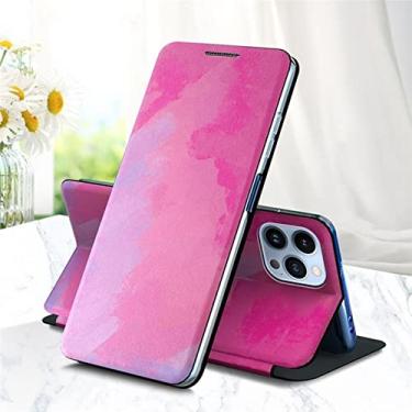 Imagem de Estojo de couro flip pintado em aquarela para iPhone 13 12 11 Pro Max XS XR 7 8 Plus SE2 Carteira suporte magnético agenda telefônica capa protetora roxa para iPhone 11