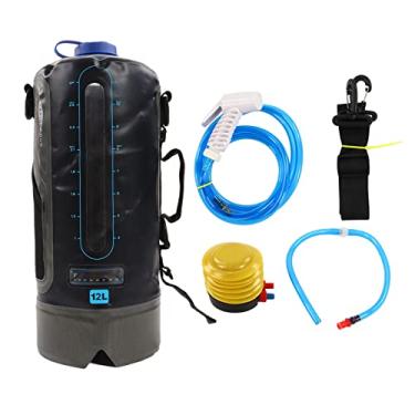 Imagem de Bolsa de banho portátil para acampamento, bolsa de banho dobrável com bomba e tubo de água para mochila ao ar livre, acampamento, caminhadas, acessórios para viagem, capacidade de 12 litros