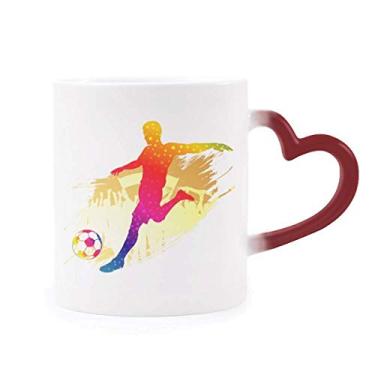 Imagem de Caneca sensível ao calor enfática de atletas de futebol americano que muda de cor vermelha