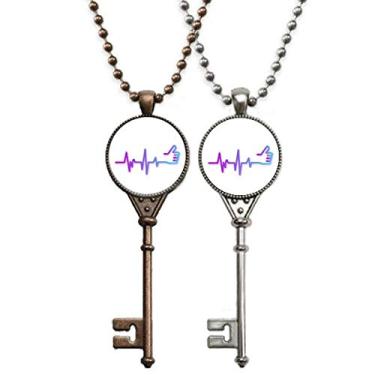 Imagem de OFFbb-USA Colar com pingente de chave de incentivo gradual da linha Gesture para decoração de casais