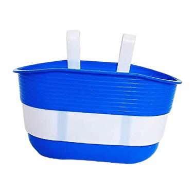 Imagem de UGPLM Cesta de bicicleta infantil Cesta de bicicleta infantil transportadora Cesta de guidão para compras de ciclismo, Azul