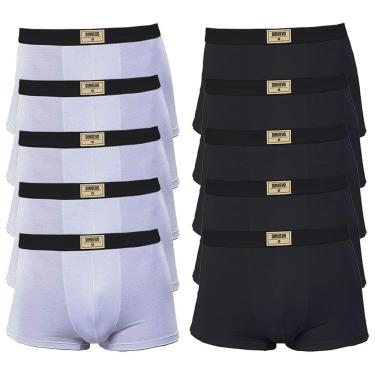 Imagem de Kit 10 Cuecas Boxer Di Nuevo  Algodão Premium 5 Brancas e 5 Pretas