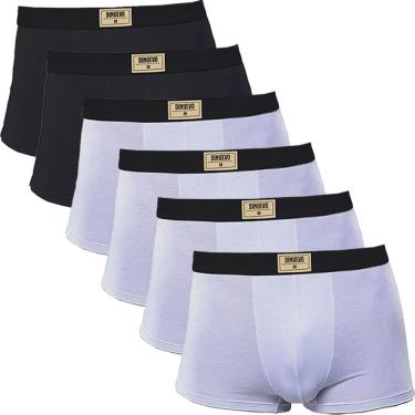 Imagem de Kit 6 Cuecas Boxer Di Nuevo  Algodão Premium Branca e Preta