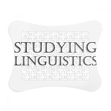Imagem de Moldura de quebra-cabeça com frases curtas para estudar Linguística, decoração de quadros, quebra-cabeça