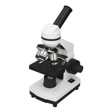 Imagem de Microscópio, Microscópio Monocular de Foco Fino AC100-240V 2 Oculares Corpo Em Liga de Alumínio para Pesquisa Clínica (Plugue EUA 100‑240 V)