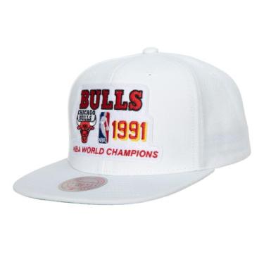 Imagem de Boné Mitchell & Ness Nba 91 Champions Chicago Bulls Branco