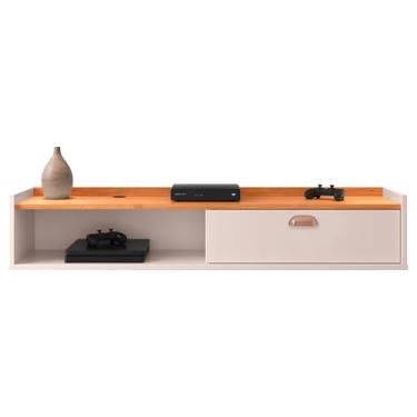 Imagem de Rack Para Tv Suspenso Home Bancada Flutuante Sala Quarto (Off White Nature)