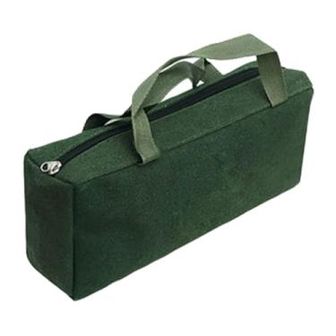 Imagem de Gralara Bolsa de Ferramentas Retangular de Lona, Bolsa Portátil para Ferramentas, Abertura de Boca Larga, Versátil para Técnicos Encanadores Profissionais, 35x16x8cm, Tamanho real