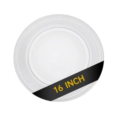 Imagem de Rotaglass Placa giratória de vidro para micro-ondas de 40,6 cm, placa de vidro de substituição para bandeja de micro-ondas de 40,6 cm, bandeja de vidro de substituição para LG, GE, Magic Chef,