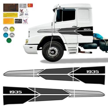Imagem de Faixa Mercedes Benz Mb 1935 Adesivo Lateral Grafite Caminhão - SPORTIN