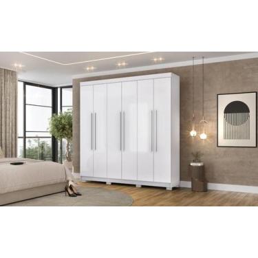 Imagem de Roupeiro Elegance 6 Portas e 2 Gavetas Internas - Branco - Vila Rica