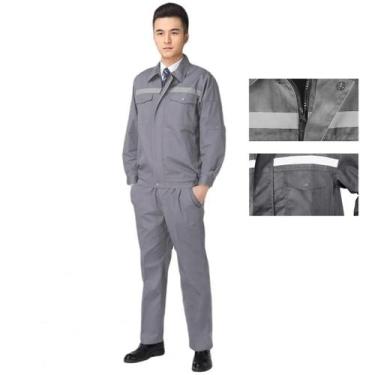 Imagem de Conjunto Uniforme EPI Segurança Faixa Refletiva Trabalho Mecanico Elet