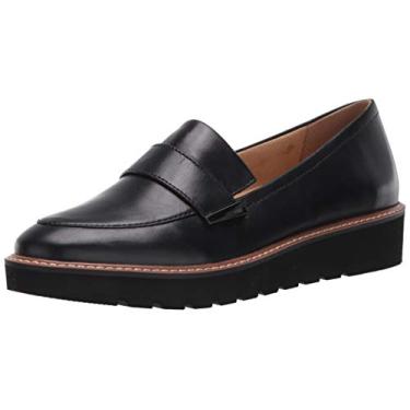 Imagem de Naturalizer Mocassim feminino Adiline sem cadarço, Couro preto, 12 Wide