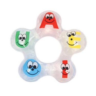 Imagem de Mordedor Agua Bolinha Facil Segurar Geladinho Bebe Infantil Letras - V