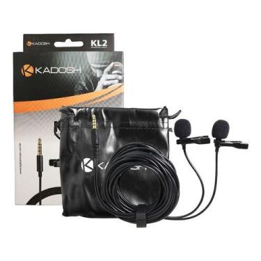 Imagem de Lapela Duplo Microfone Kadosh P/ Celular Câmeras Gravadores