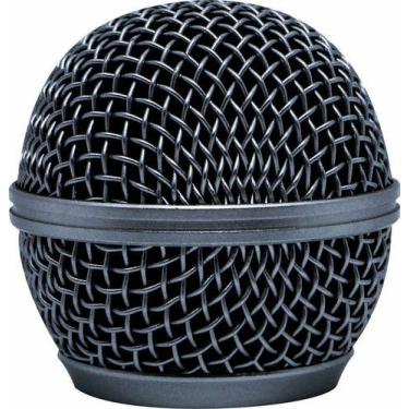Imagem de Globo Cabeça Para Microfone Shure Globo Metalico Para Sm58 Cor Pratead