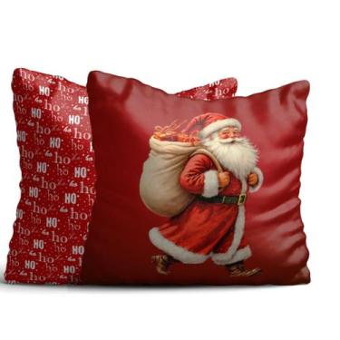 Imagem de Capa Almofada  completa 35x35 Papai Noel Natal Decorativa - Kathavento