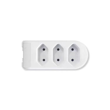 Imagem de Tomada Barra 3 Tomadas 2P 10A 250V Branca - PLUZIE