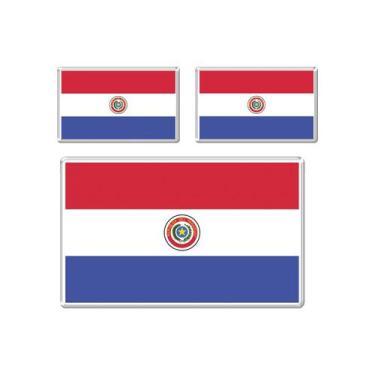 Imagem de Adesivo Decorativo em relevo fácil aplicação  BANDEIRA PARAGUAI - Cobr