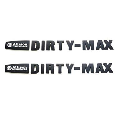 Imagem de Conjunto de 2 pares de emblemas de caminhão Allison Transmission DIRTYMAX Duramax substituição para Chevrolet Silverado 2500 HD 3500 HD (preto/branco)