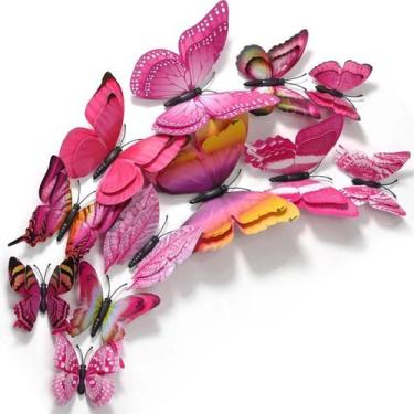 Imagem de Borboletas 3D Ímã Geladeira Decoração Fashion Adesivo Parede - IMP, Ro